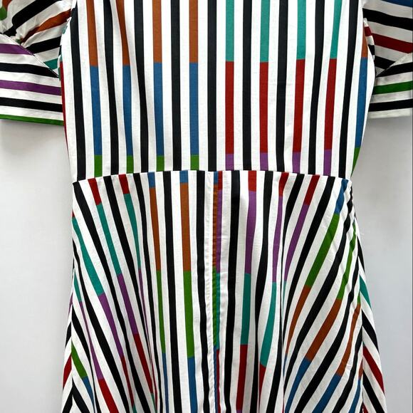 Silvia Tcherassi Roopal Color-Block Shirt Dress in Sangria Stripes, Sz S - Picture 11 of 14